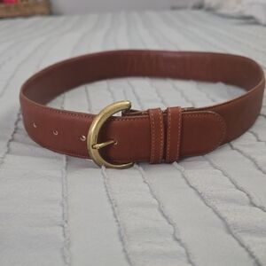 Coach Brown Leather Belt with Gold Buckle